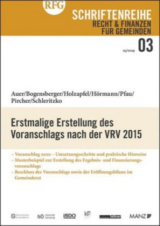 Kniha Erstmalige Erstellung des Voranschlags nach der VRV 2015 Andreas Auer
