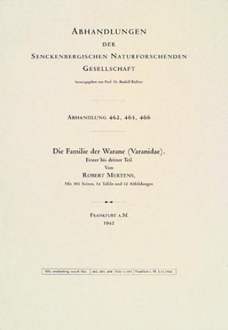 Könyv Familie der Warane (Varanidae) Robert Mertens