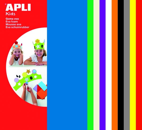Proizvodi od papira APLI pěnovka 200 x 300 mm - mix 10 barev ( 10 ks ) 
