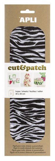 Papírenské zboží APLI Cut&Patch papír 30 x 50 cm - Zebra 3 ks 