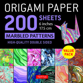 Calendar / Agendă Origami Paper 200 sheets Marbled Patterns 6" (15 cm) 