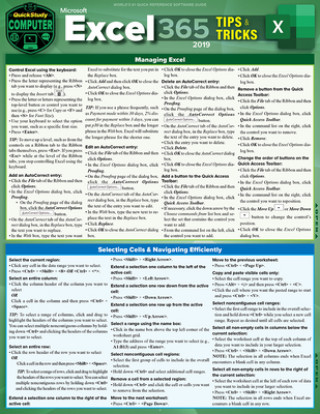 Kniha Microsoft Excel 365 Tips & Tricks - 2019: A Quickstudy Laminated Software Reference Guide Frye