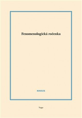 Book Fenomenologická ročenka 2019 Aleš Novák