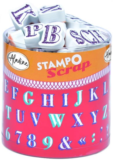 Papírenské zboží Razítka Stampo Scrap - abeceda a číslice 54 ks 