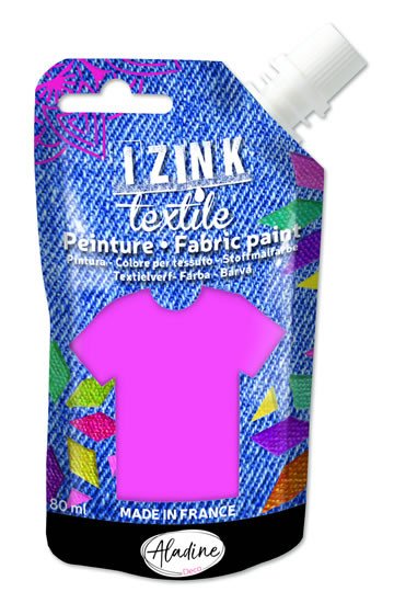Papírenské zboží Textilní barva IZINK Textile - zářivě růžová, 80 ml 