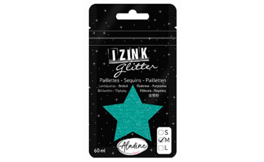 Papírenské zboží Třpytky IZINK Glitter velikost M - tyrkysová, 60 ml 