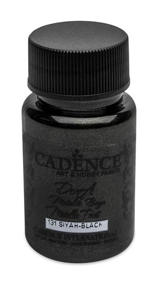 Papírenské zboží Metalická akrylová barva Cadence Dora Metalic - černá / 50 ml 