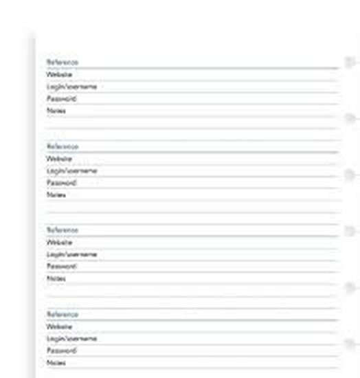 Papírenské zboží FILOFAX Náplň Notebook A5 seznam hesel 