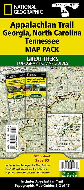 Tiskanica Appalachian Trail: Georgia, North Carolina, Tennessee [Map Pack Bundle] National Geographic Maps