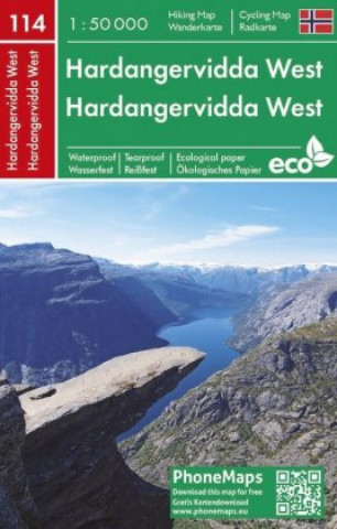 Tlačovina Hardangervidda West, Wander - Radkarte 1 : 50 000 spol. s r.o. FREYTAG - BERNDT