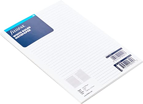Artykuły papiernicze Filofax A5 white ruled notepaper refill FILOFAX