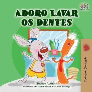 Carte I Love to Brush My Teeth (Portuguese Edition - Portugal) Kidkiddos Books