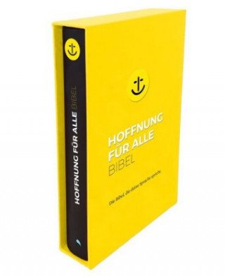 Carte Hoffnung für alle. Die Bibel - "Black Hope Geschenkbibel" - Großformat mit Loch-Stanzung im gelben Schuber Fontis - Brunnen Basel
