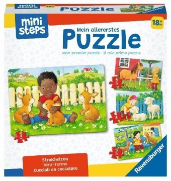 Game/Toy Ravensburger ministeps 4169 Mein allererstes Puzzle: Streichelzoo - 4 erste Puzzles mit 2-5 Teilen, Spielzeug ab 18 Monate 