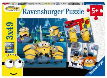 Játék Ravensburger Kinderpuzzle - 05082 Witzige Minions - Puzzle für Kinder ab 5 Jahren, mit 3x49 Teilen 
