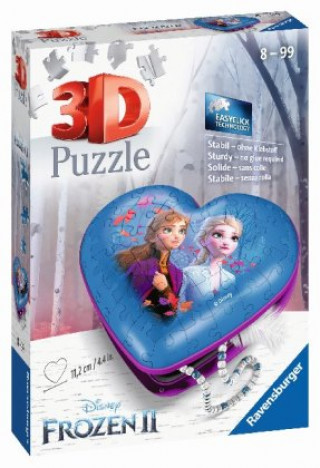 Hra/Hračka Ravensburger 3D Puzzle 11236 - Herzschatulle Disney Frozen 2 - 54 Teile - Aufbewahrungsbox für Fans von Anna und Elsa ab 8 Jahren 
