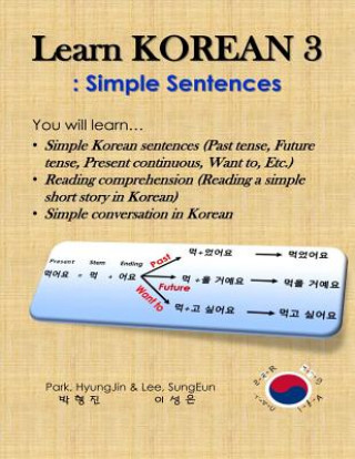 Könyv Learn Korean 3: Simple Sentences: (Past tense, Future tense, Present continuous, Want to, Etc.; Reading comprehension; Simple conversa Hyungjin Park