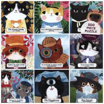 Játék Bookish Cats 500 Piece Family Puzzle 