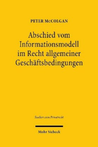 Kniha Abschied vom Informationsmodell im Recht allgemeiner Geschaftsbedingungen 