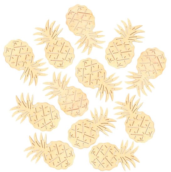 Carte Dřevěné ananasy 6cm - žluté 6ks 