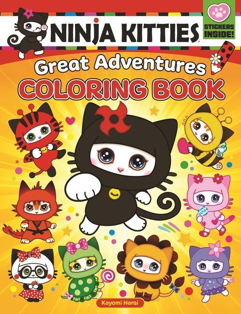 Książka Ninja Kitties Great Adventures Coloring Book 