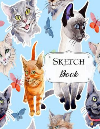 Książka Sketch Book: Cat Sketchbook Scetchpad for Drawing or Doodling Notebook Pad for Creative Artists #8 Blue Jazzy Doodles