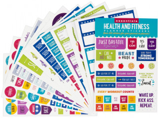 Papírenské zboží Essentials Health & Fitness Planner Stickers Inc Peter Pauper Press