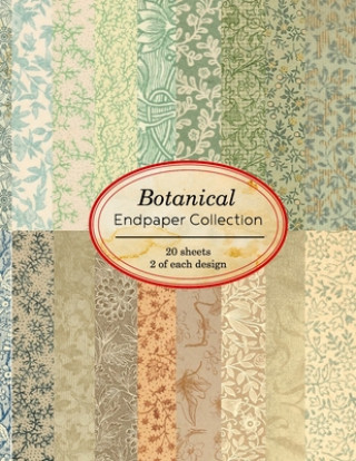 Book Botanical Endpaper Collection: 20 sheets of vintage endpapers for bookbinding and other paper crafting projects Ilopa Journals