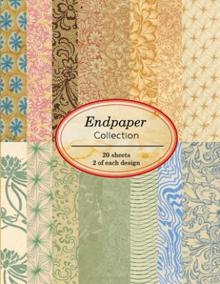 Book Endpaper Collection: 20 sheets of vintage endpapers for bookbinding and other paper crafting projects Ilopa Journals