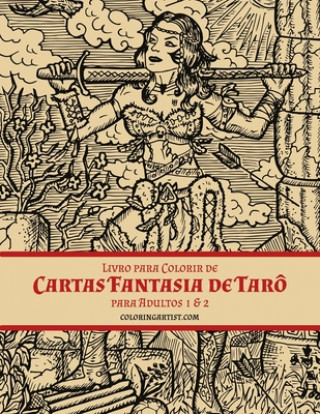 Kniha Livro para Colorir de Cartas Fantasia de Taro para Adultos 1 & 2 Nick Snels