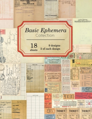Carte Basic Ephemera Collection: 18 sheets - 9 designs - 2 of each design Ilopa Journals