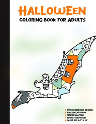 Carte Halloween Coloring Book for Adults: 50 Halloween Illustrations Printed On One Side, Safe For Markers - Fun Craft Activity Gift - Stress Relieving Desi Spooky House Books