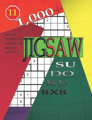 Kniha 1,000 + sudoku jigsaw 8x8: Logic puzzles medium - hard levels Basford Holmes