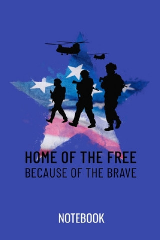 Книга Home of the free because of the brave: a5 notebook, dotted, dot grid 120 pages Veteran Notebook Publishing