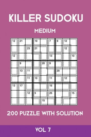 Book Killer Sudoku Medium 200 Puzzle WIth Solution Vol 7: Advanced Puzzle Sumdoku Book,9x9, 2 puzzles per page Tewebook Sumdoku