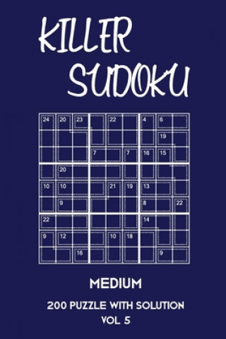 Carte Killer Sudoku Medium 200 Puzzle With Solution Vol 5: 9x9, Advanced sumoku Puzzle Book, 2 puzzles per page Tewebook Sumdoku