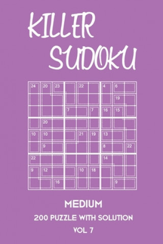 Book Killer Sudoku Medium 200 Puzzle With Solution Vol 7: 9x9, Advanced sumoku Puzzle Book, 2 puzzles per page Tewebook Sumdoku