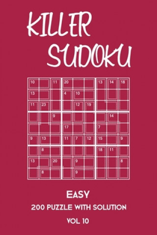 Książka Killer Sudoku Easy 200 Puzzle With Solution Vol 10: Beginner Puzzle Book, simple,9x9, 2 puzzles per page Tewebook Sumdoku