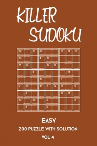 Książka Killer Sudoku Easy 200 Puzzle With Solution Vol 4: Beginner Puzzle Book, simple,9x9, 2 puzzles per page Tewebook Sumdoku