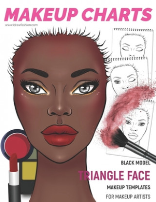 Carte Makeup Charts - Face Charts for Makeup Artists: Black Model - TRIANGLE face shape I. Draw Fashion