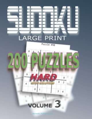 Książka Sudoku Puzzles Hard: 200 Sudoku Hard, Volume 3 With Solution Norwalk Publishing