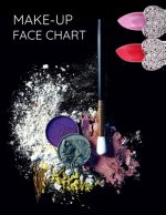 Carte Make-up Face Chart: Schminken auf Papier Gesicht Vorlage für Beauty Vlogger Make up Artists Visagisten Kosmetikerin Millioncrystalbody
