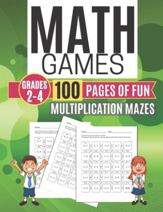 Książka Math Games MULTIPLICATION MAZES 100 Pages of Fun Grades 2-4 Kitty Learning