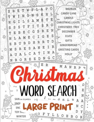 Carte Christmas Word Search Large Print: Word Search Puzzle book Christmas, Exercise Your Brain Activity Book, Cleverly Hidden Word Searches for Adults, Tee Voloxx Studio