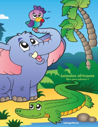 Kniha Animales africanos libro para colorear 3 Nick Snels