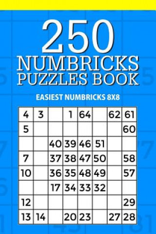 Carte 250 Numbricks Puzzle Book: Easiest Numbricks 8x8 Mindful Puzzle Books