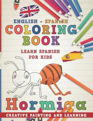 Książka Coloring Book: English - Spanish I Learn Spanish for Kids I Creative Painting and Learning. Nerdmediaen