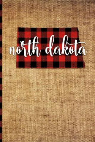 Книга North Dakota: 6 X 9 108 Pages: Buffalo Plaid North Dakota State Silhouette Hand Lettering Cursive Script Design on Soft Matte Cover Print Frontier