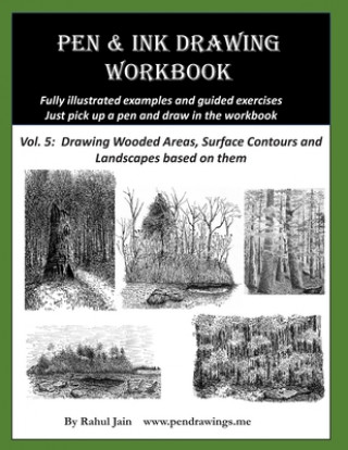 Könyv Pen and Ink Drawing Workbook Vol 5: Learn to Draw Pleasing Pen & Ink Landscapes Rahul Jain