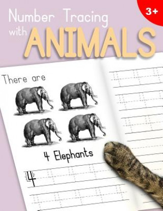 Książka Number Tracing With Animals: Learn the Numbers - Number and Counting Practice Workbook for Children in Preschool and Kindergarten - Lilac-Peach Cov Dr Ashley Thomas